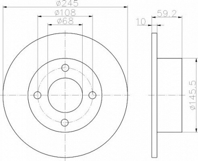 HELLA PAGID 8dd355100601 -  Тормозной диск